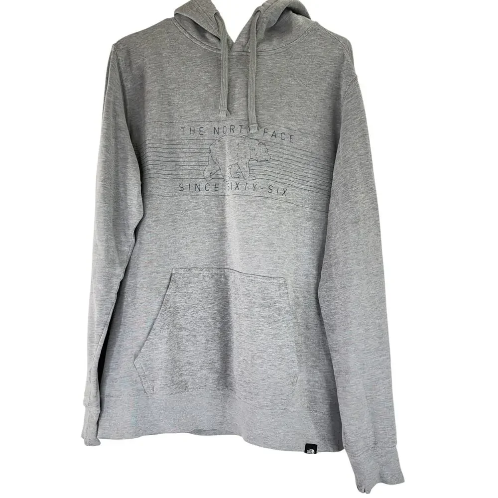 The North Face Men's Grey Since Sixty-Six Bear Graphic Sweatshirt Size Large